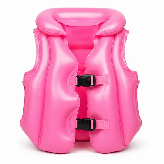 Boia Colete Inflável Infantil Para Piscina Praia Ajustável Seguro Leve Com Fivela Proteção Crianças Azul Rosa Amarelo