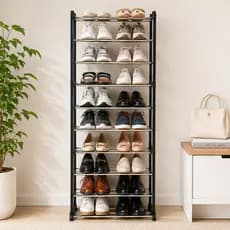 Sapateira Organizadora 10 Andares Para 30 Pares De Sapatos Estante Multiuso Resistente Fácil Montagem Casa Quarto Closet