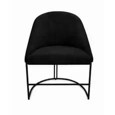 Cadeira Poltrona Lua Estofada Consultório, Quarto, Recepção Salão De Beleza, Estudo, Manicure Pés De Aço Preto Suede