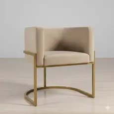 Poltrona Luna Decorativa Base Metal Design Sofisticado Alta Qualidade Malice