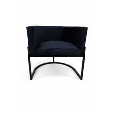 Cadeira Moderna Poltrona Luna Clínica Consultório Escritório Mesa Recepção Pé de Ferro Preto Suede Premium Mailice