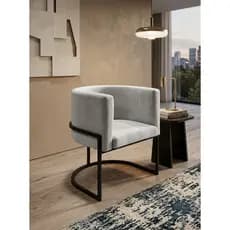Cadeira Poltrona para Escritório, Sala, Manicure, Recepção , Consultório, Salão de Beleza- Suede Cinza Claro- Base Preta