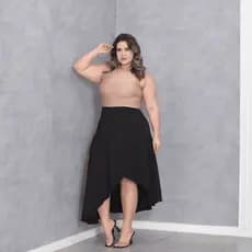 Saia Longa Envelope Plus Size Transpassada com Amarração Clássica Instagram Versátil | Moda Praia