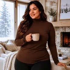 Blusa Flanelada Proteção Térmica Casual Gola Alta Confortável Inverno Modinha