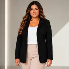 Casaco Social Plus Size Moda Executiva Básico Terno Feminino Estruturado