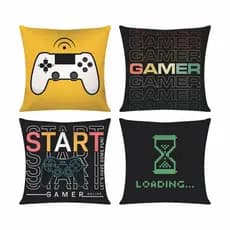 Kit c/ 4 Capas de Almofada Decorativas Modern Print 45x45 - Gamer