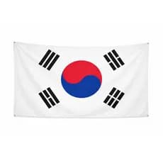 Bandeira do Coreia Do Sul 1,50x0,90m Grande em Tecido Oxford Decorativa