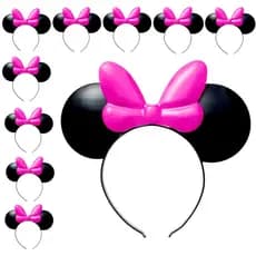 Kit 10 Tiara Arquinho da Minnie para Meninas Aniversário Festa Decoração