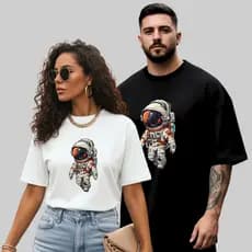 Camiseta Oversized Unissex 100% Algodão Premium - ASTRONALTA  - Moda Streetwear