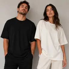 Camiseta Oversized Unissex Lisa 100% Algodão Premium Camisetas Blusa Streetwear Academia