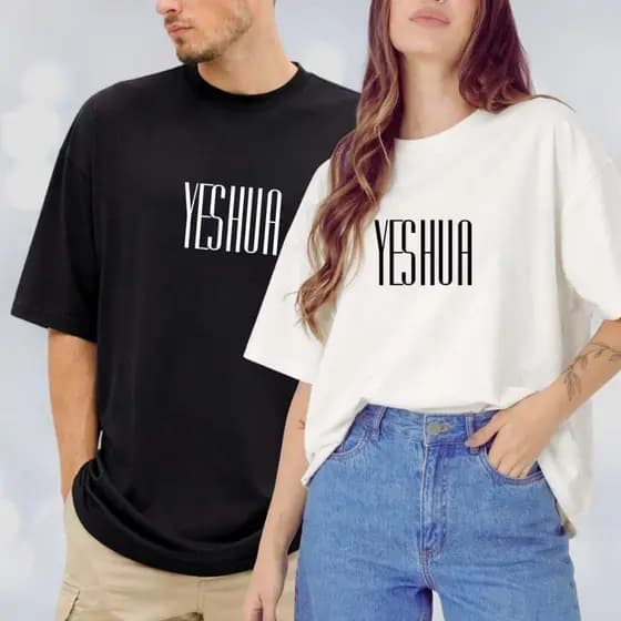Camiseta Oversized Unissex YESHUA 100%  Algodão Premium - Cristã - Moda Streetwear