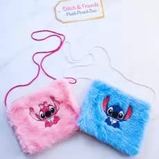 Bolsa Estojo de Pelúcia Lilo Stitch Angel Necessaire com Alça  Entrega Rápida