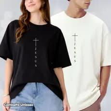 Camiseta Oversized Unissex CRUZ JESUS 100%  Algodão Premium - Cristã - Moda Streetwear