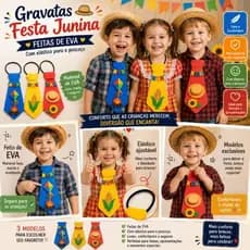 Gravata Festa Junina Arraia para Festa Caipira Feito de EVA com Fio de Nilon pra Amarrar