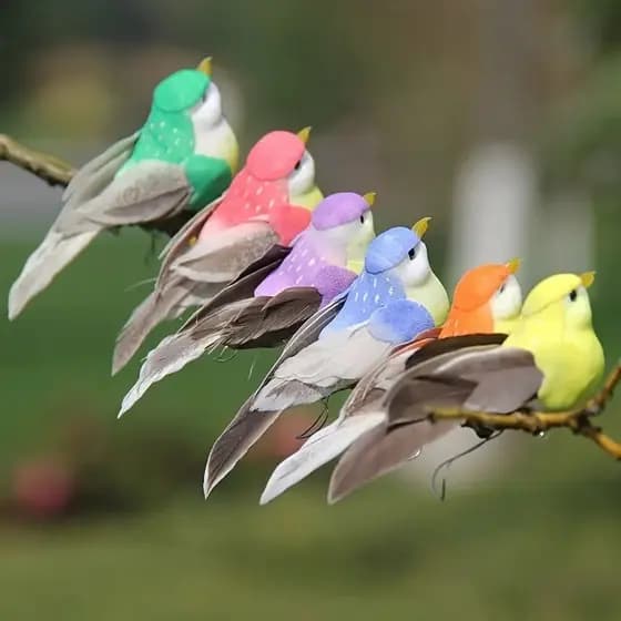 Passarinhos Artificial Decorativo - Pássaros, Aves, Colorido, Decoração-ZHD801657
