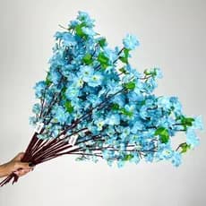 Hastes De Flores De Cerejeira Artificial , Flor De Pêssego , Decoração De Casamento 65cm A-504AZULCLARO