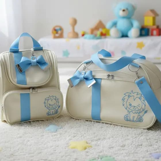 Bolsa Maternidade Menino Menina Kit 2 Peças Mochila 2 Em 1 Mamãe Bebê Bolsas