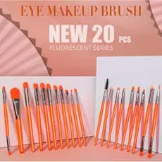 Kit 20 Pinceis Profissional Pincel Maquiagem Neon