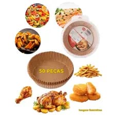 Forma Descartável de Air Fryer Redonda 50 unidades
