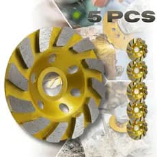 Disco Rebolo Diamantado Turbo Desbaste Esmerilhadeira Concreto Pedra Marmore Granito 100mm Reboco