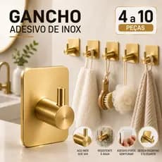 Kit Gancho de Aço Inox Gancho Adesivo para Roupas Gancho para toalhas Gancho de cozinha, Banheiro