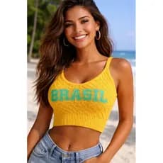 BLUSA FEMININA TOP BRASIL 2026 COPA DO MUNDO