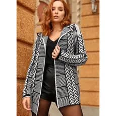 CASACO FEMININO TRICÔ CARDIGAN ALONGADO INVERNO ELEGANTE MANGA LONGA QUENTINHO