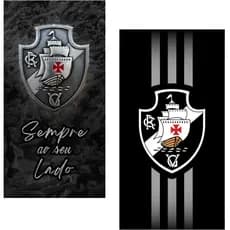 Toalha de Banho Vasco  Praia Piscina Felpa Estampada torcida gama