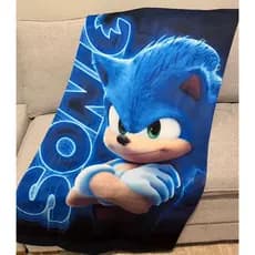 Toalha de Banho Infantil SONIC Praia Piscina Estampada Leve Secagem Rápida Praia Piscina