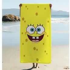 Toalha de Praia BOB ESPONJA AMARELA Para praia e piscina 70x1.40 ESTAMPADA