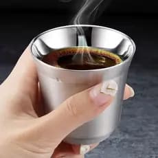 Copo Térmico Parede Dupla Inox 80ml Para Nespresso Cafe