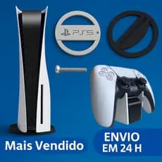 Suporte Vertical para PS5 Slim Digital e Disco com Base Suporte para Controle Sem Furar
