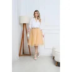 Saia Tule Gode Forrada Moda Evangelica Femenina
