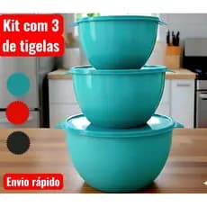 kit bowl tigela com 3 peças, bacia grande,pote plástico.