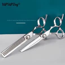 Tesoura para cortar cabelo fio a laser e desbastadora para barbeador e cabelereiro - salão