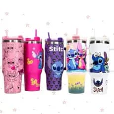 Copo Garrafa Térmica Fosco 1200ml Stitch Fofo Disney Bebidas Quentes e Frias Resistente