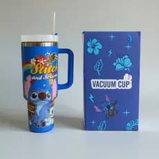 Copo Garrafa Térmico stitch-Premium com Alça e Canudo 1200ml