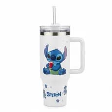 Promoção de Copo 1200ml Garrafa Térmica Stitch Fofo Disney Bebidas Quentes e Frias