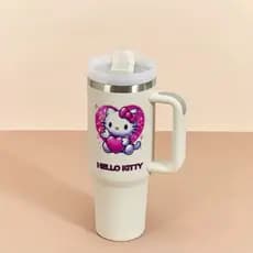 Caneca Hello-Kitty Térmica Inox 1200ML Garrafa Térmica Inoxidável com tampa e canudo