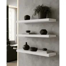 Kit 3 Prateleiras Organizadoras 30cm MDF Nicho Multiuso Cozinha Banheiro Quarto Sala Decoração Parede MDF
