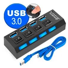 Hub cabo USB 3.0 extensor 4 portas high speed hd pen drive