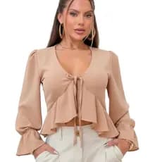 Cropped Boho Chic Monaco Manga Longa Pinterest Blusa  Blogueira Estilosa Moda Femina Bata Com Bojo