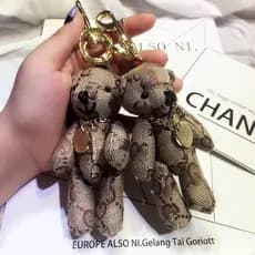 Criativo bonito dos desenhos animados pano urso chaveiro pingente moda homens mulheres casal saco ornamentos
