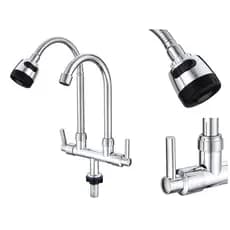 Torneira Para Pia de Cozinha 2 em 1 Com Bico Flexível 360° e Misturador Em ABS. P.HQ