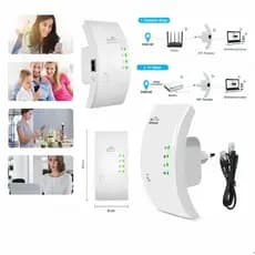 Repetidor de Sinal Wi-Fi 2 em 1: Modo AP e Repetidor com Instalação 300mbps Turbo WPS P.HQ