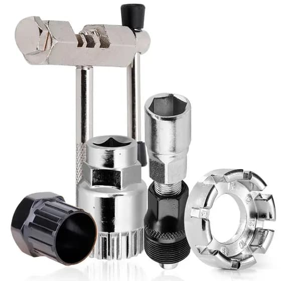 Kit 5 Chaves Manutenção Para Bike Extrator Corrente Pedivela Movimento Central Catraca Chave De Raio