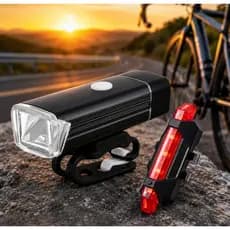 Kit Lanterna E Farol Bicicleta Bike Luz Ultra Led A Prova D'agua