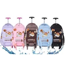 Mochila Com Rodinha Capivara Capybara Reforçada Lançamento Moda Juvenil Volta Às Aulas INPREMEAVEL