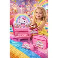 Kit Mochila Escolar de Rodinhas Da Hello Kitty menina + lancheira térmica +estojo