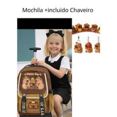 Mochila Com Rodinha Capivara Capybara Reforçada Lançamento Várias Cores Moda Juvenil FOFA